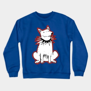 white watchdog guard dog cartoon Crewneck Sweatshirt